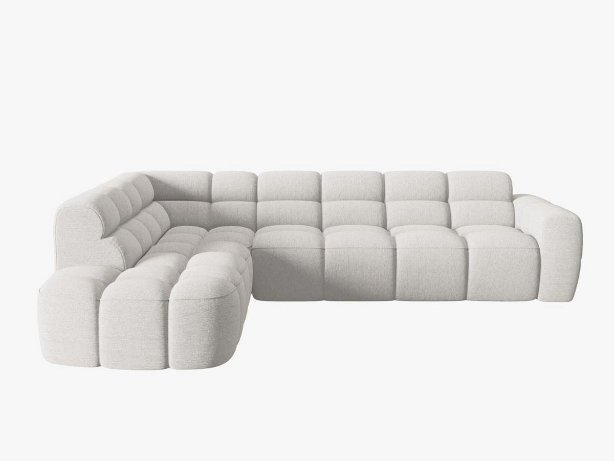 ECKSOFA links Lisa aus strukturiertem Stoff hellgrau 5 Sitzplätze - Hellgrau, Textil (234/293cm) - Micadoni