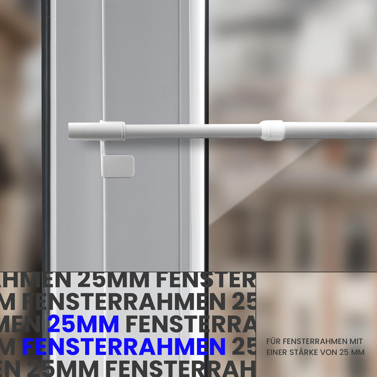 KLEMMSTANGE ausdrehbar/ausziehbar Ø8/10mm ( Weiß Fit ) 60-80 cm - Weiß, Metall (1/1/80cm) - Bestlivings
