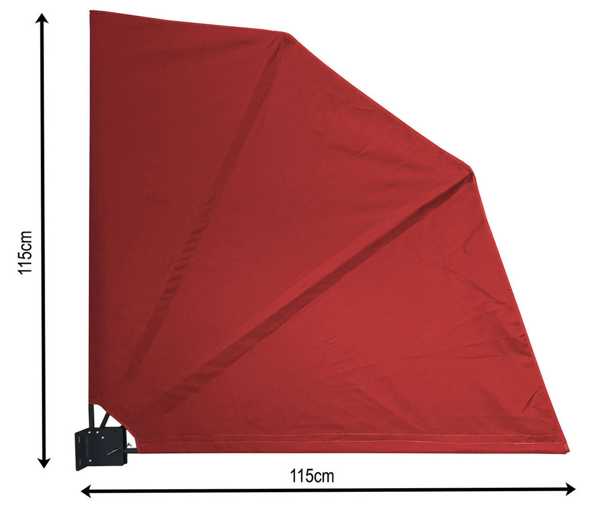 SICHTSCHUTZFÄCHER 115x115 cm Rotorange mit Easy Mount Wandplatte - Terracotta, Metall (2/115cm) - QUICK STAR