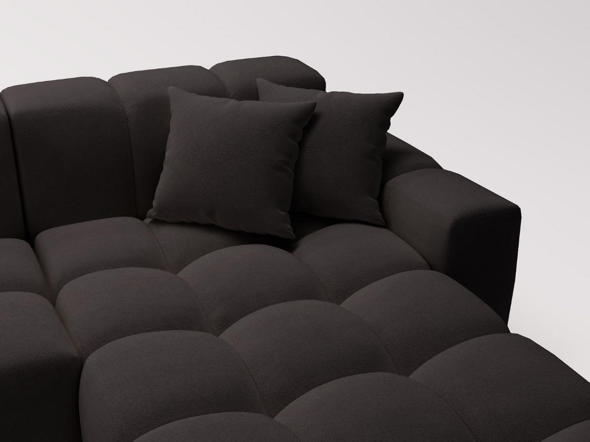 ECKSOFA Loopo Schwarz Rechts - Schwarz, Holz/Textil (265/180cm) - Graingold