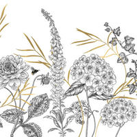 FOTOTAPETE Blumen 400 x 280 cm - Schwarz, Papier (400/280cm) - Sanders & Sanders