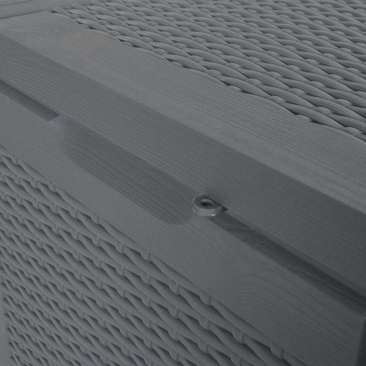 GARTENBOX Grau PP Rattan 90 L - Grau, Kunststoff (43/51/44cm) - vidaXL