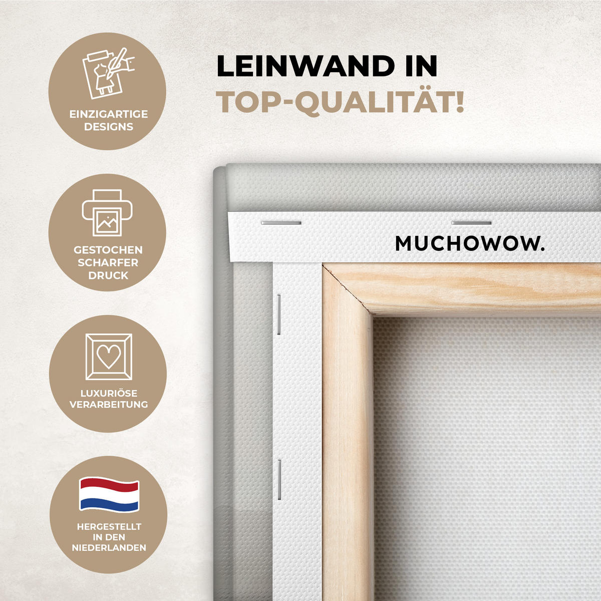 LEINWANDBILD Hügel - Abstrakt - Kreuz - Christentum Gemälde 60x40 cm - Beige, Textil (60/40cm) - MuchoWow