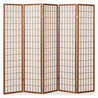 PARAVENT 5-tlg. 220/175 cm Braun Shoji - Braun, Holz (220/175/2cm) - Homestyle4u