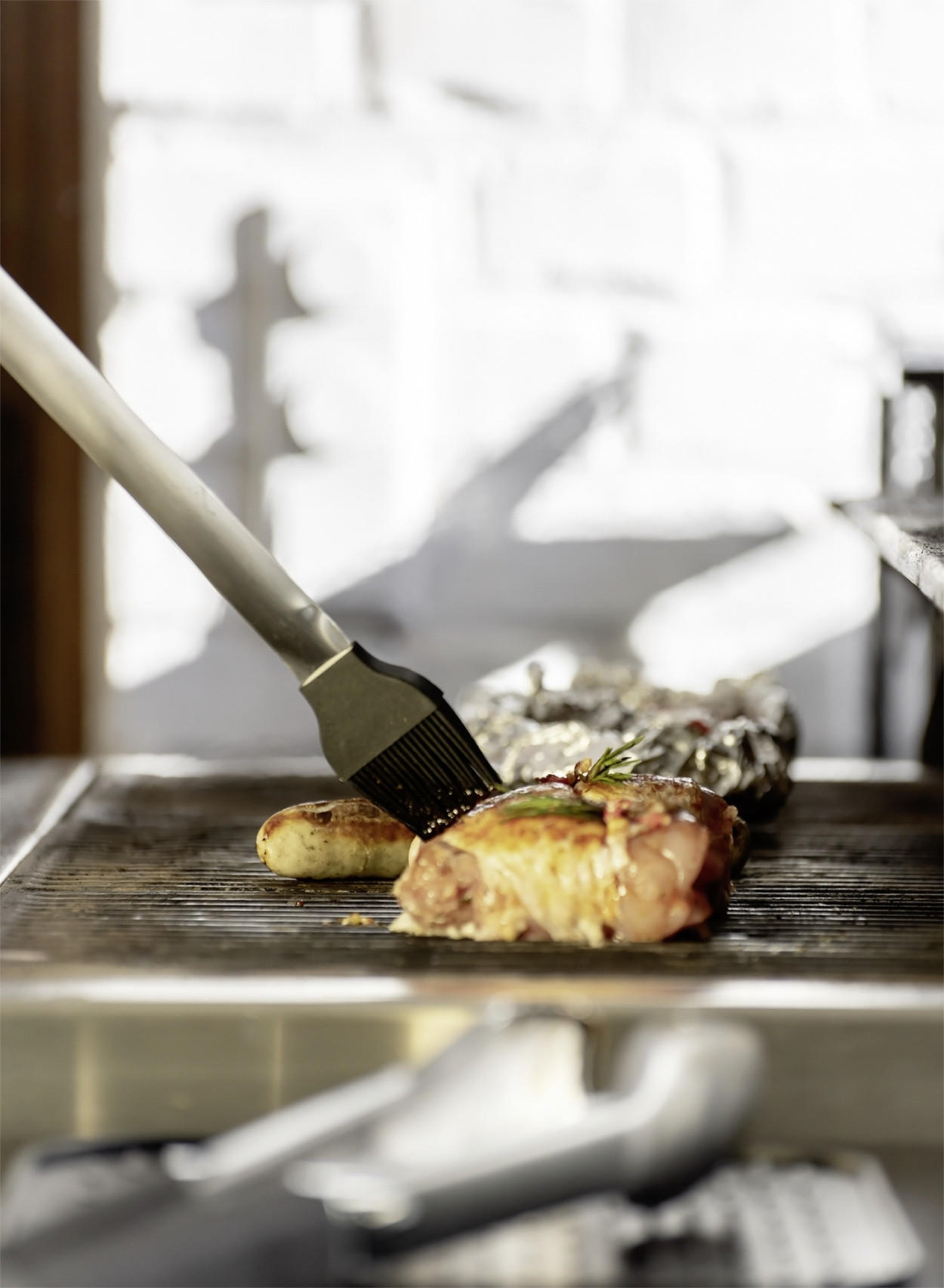 GRILLPINSEL Silikon Premium - Grau, Metall (2.4cm) - Maximex