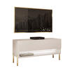 LOWBOARD TV-Schrank CALANTE 90 cm auf geraden goldenen Chrom-Beinen - Kaschmir/Goldfarben, Holzwerkstoff/Metall (90/44/35cm) - Lookway