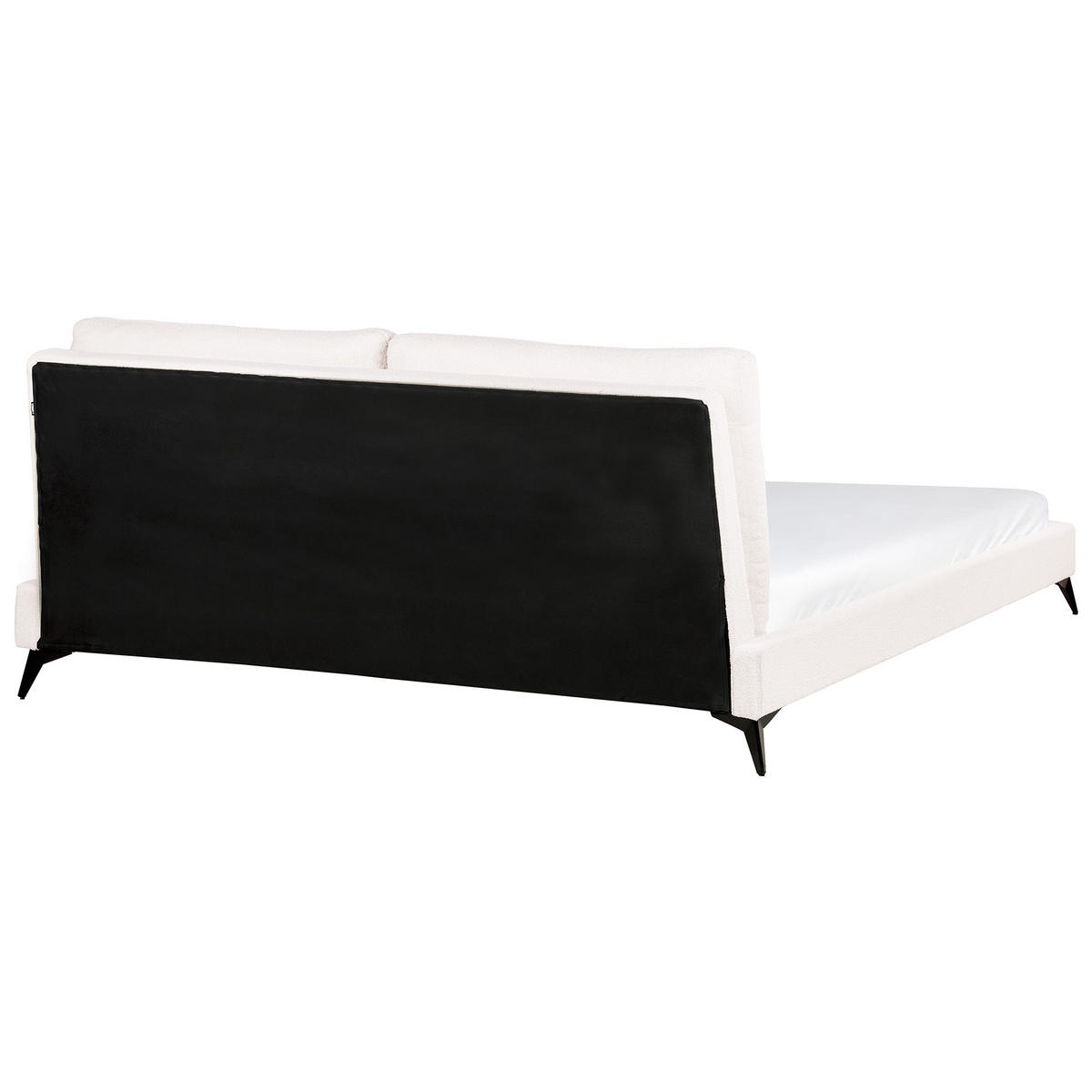 POLSTERBETT mit Lattenrost 180x200 cm Weiß Melle - Creme, Textil (180/200cm) - Beliani