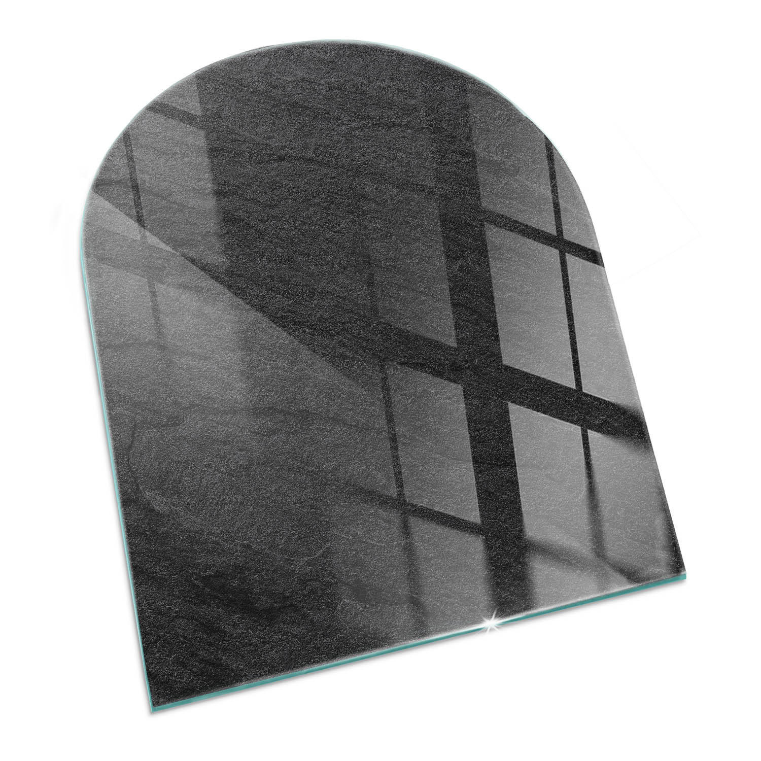 GLASPLATTE für Kamin 80x70 cm Schwarz - Schwarz, Glas (80/70/0.4cm) - ArtPrintCave