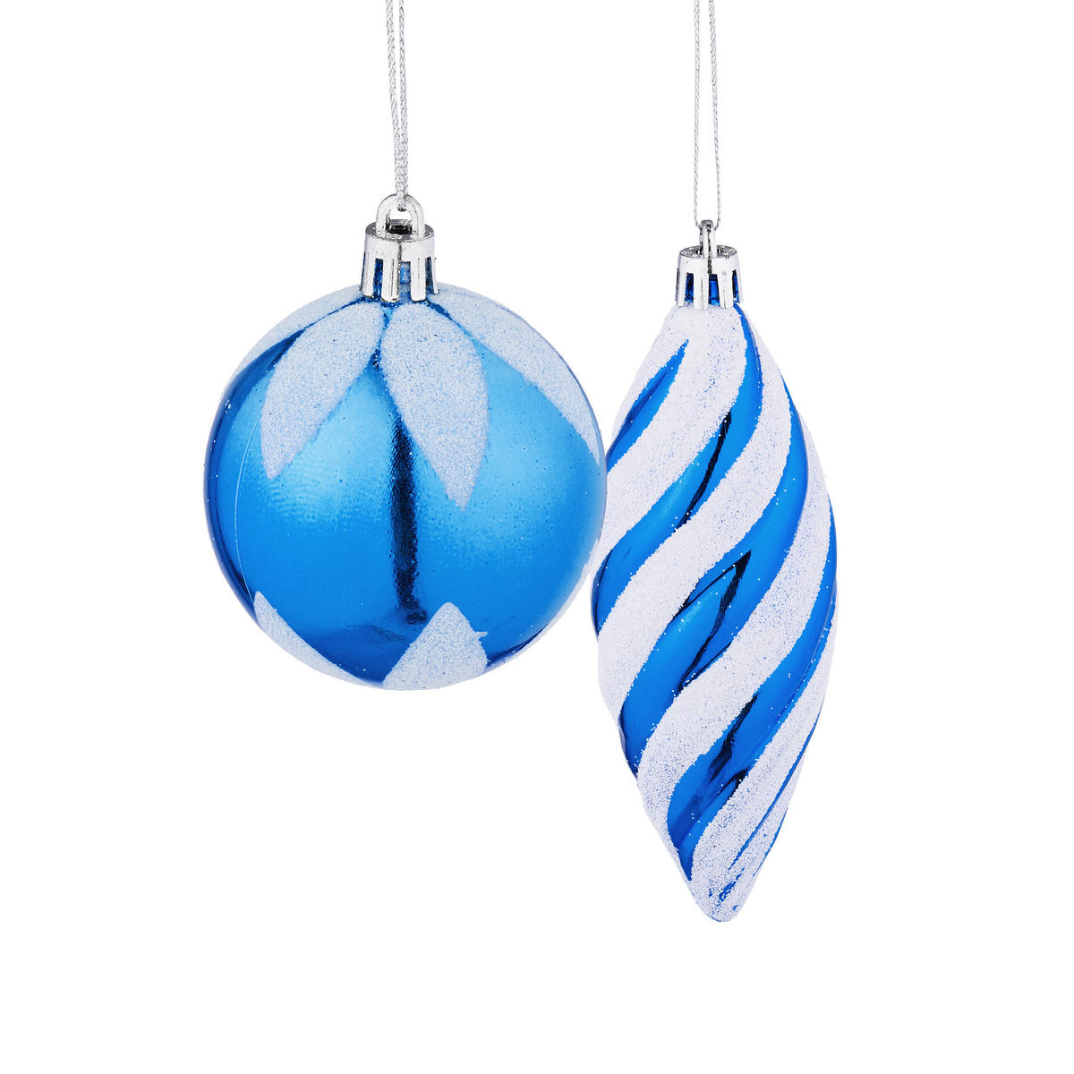 72-TLG.WEIHNACHTSKUGELN-SET - Blau, Kunststoff (38/24/12cm) - Relaxdays