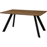 ESSTISCH Manhattan Eiche/Schwarz - Eichefarben/Schwarz, Holzwerkstoff/Metall (90/160/75.5cm) - Habitat Garten