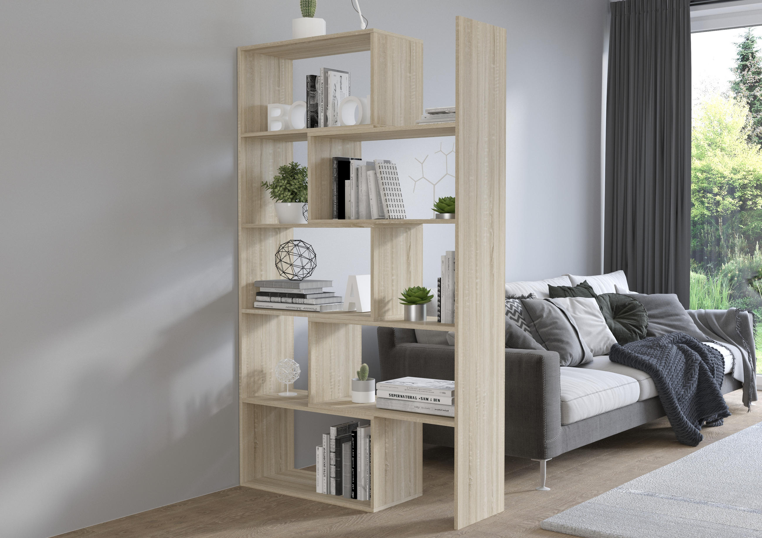REGAL KORAL 2 - Sonoma Eiche, Holzwerkstoff (125/188/33cm) - Meblini