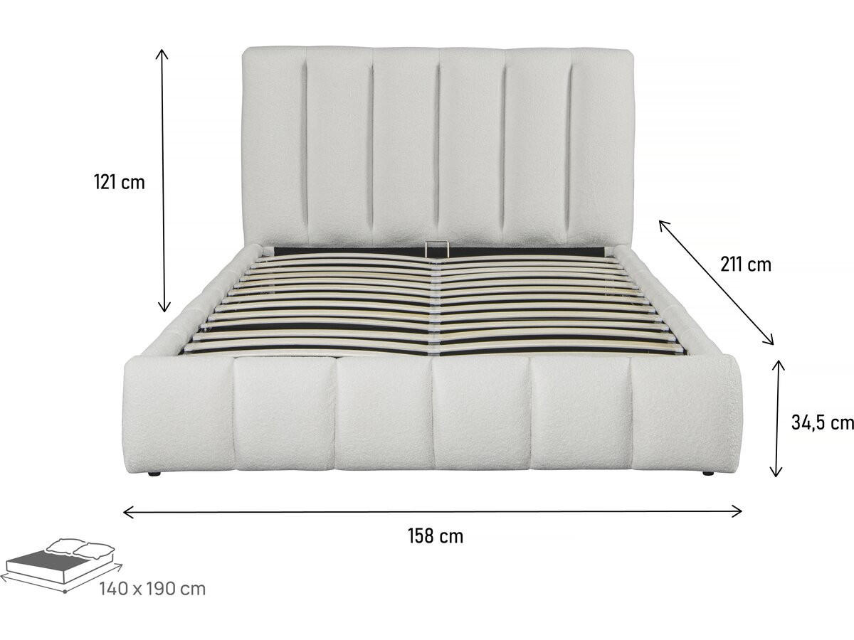 BETT annie weiss - Weiß, Holz/Textil (140/190cm) - Habitat Garten