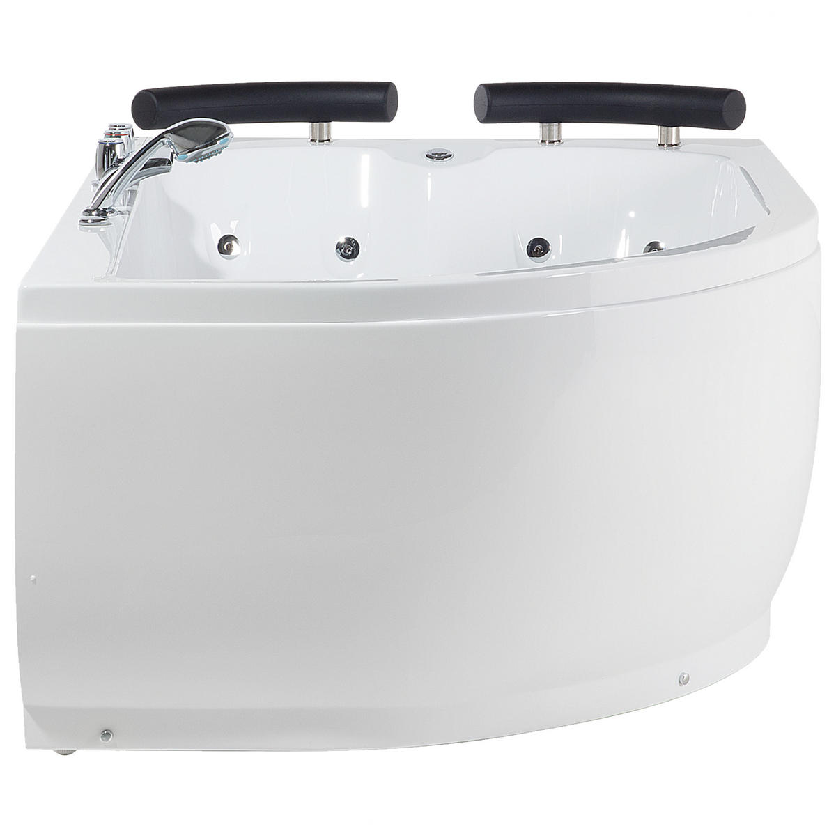 WHIRLPOOL BADEWANNE mit LED 113x160x63 cm weiß Paradiso - Weiß, Kunststoff (113/63/160cm) - Beliani