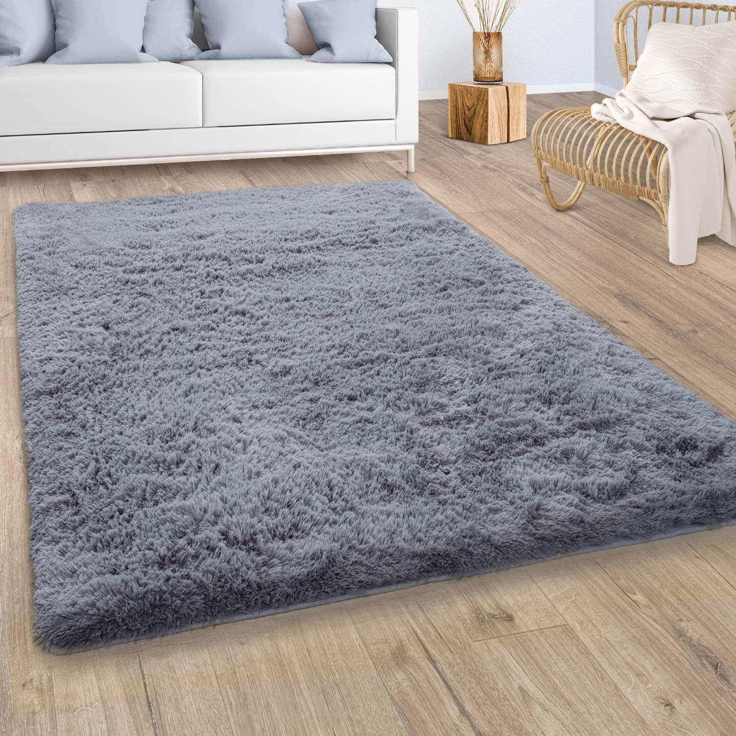 HOCHFLORTEPPICH 60/100 cm Silky 591 - Grau, Textil (60/100cm) - Paco Home