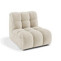 MODULARER Drehsessel SEVEN Geprägter Samt Beige 81cm - Beige, Textil (81/77/98cm) - Premium Interiors