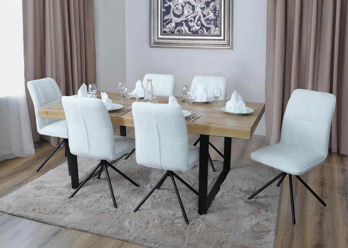 JÍDELNÍ ŽIDLE Krémově bílá - bílá/krémová, textil (47/95/50cm) - MCW