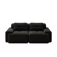 SOFA aus Cordstoff mit Tiefsitz Modulares für Wohnzimmer, schwarz - Schwarz, Textil (104/69/204cm) - Luhomfu