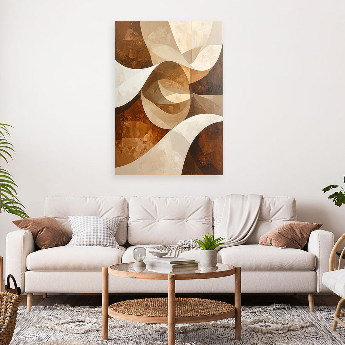 LEINWANDBILD 3D und geometrisch 30x45cm - Beige, Textil (30/45cm) - Feeby