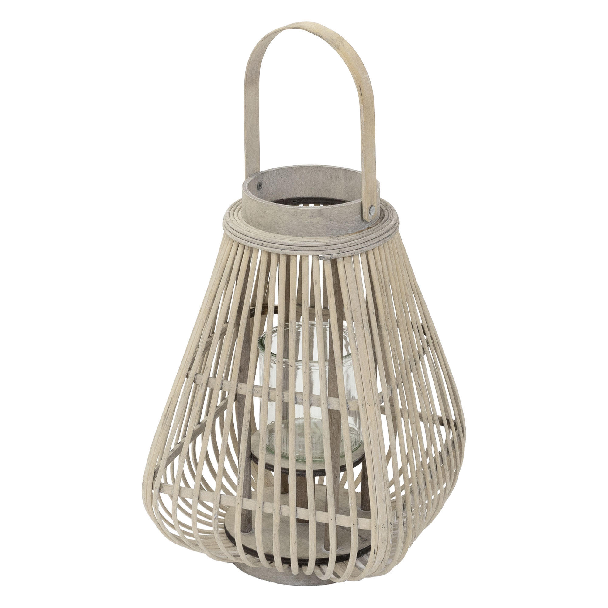 BAMBUSOVÁ LAMPION V: 50 cm, dřevěná barva, styl boho - přírodní, dřevo (24/50/24cm) - ECD-Germany