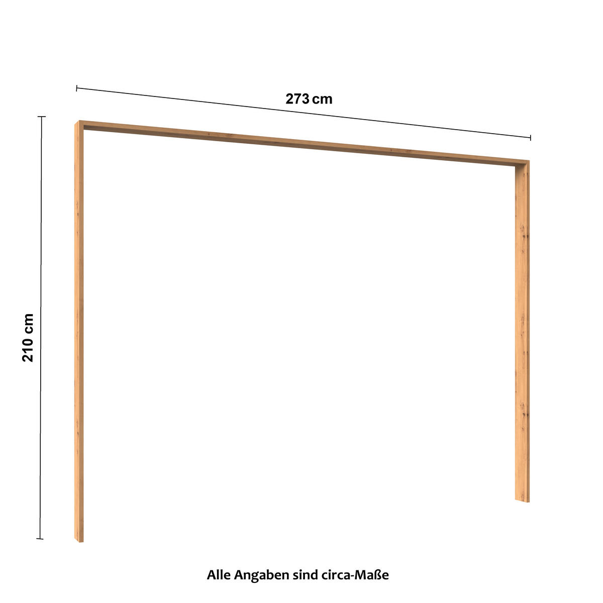 PASSEPARTOUTRAHMEN zum Kleiderschrank 22596, B273/H211/T58 cm, Abschlussrahmen in Eiche Dekor / 22596-01 - Eichefarben, Holzwerkstoff (273/211/12cm) - luma-home