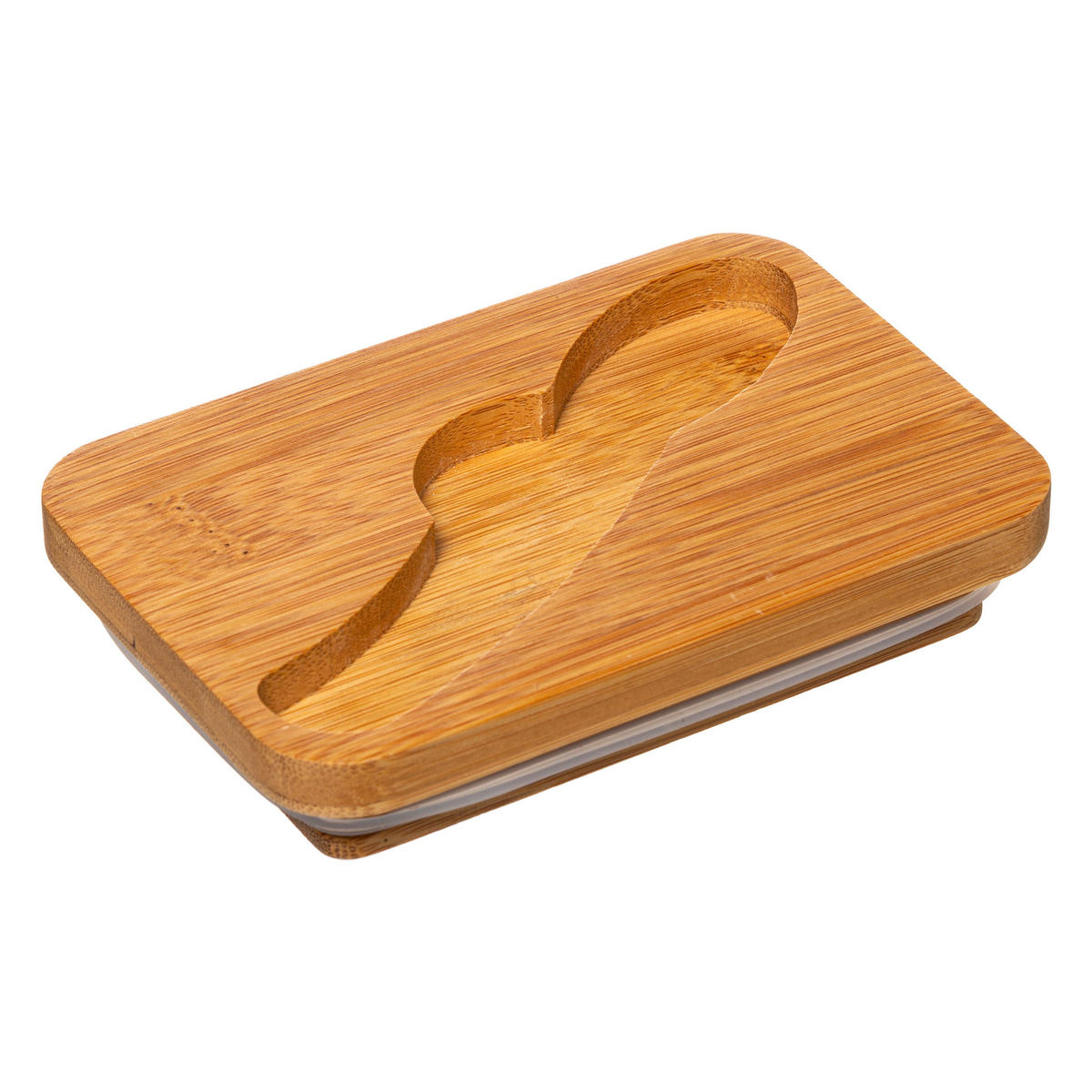 BUTTERDOSE mit Streichmesser, Keramik, Bambus, 13.5 x 9.3 cm - Beige, Keramik (9.3/9/13.5cm) - 5five Simply Smart
