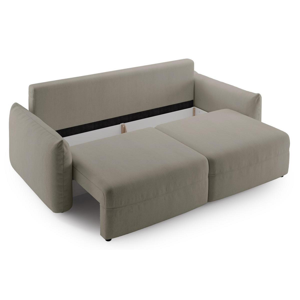 SCHLAFSOFA Theolla Beige - Beige/Schwarz, Textil/Metall (248/97/111cm) - Selsey