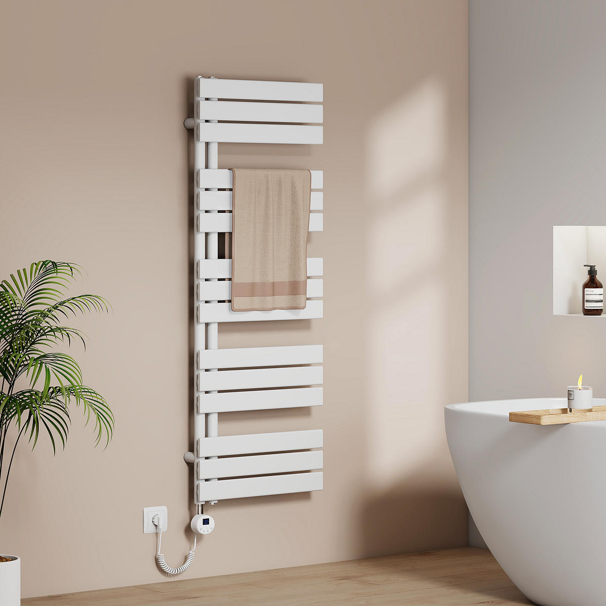 HEIZKÖRPER Elektrisch WLAN Thermostat Weiß - Weiß, Metall (50/132/5.9cm) - EMKE