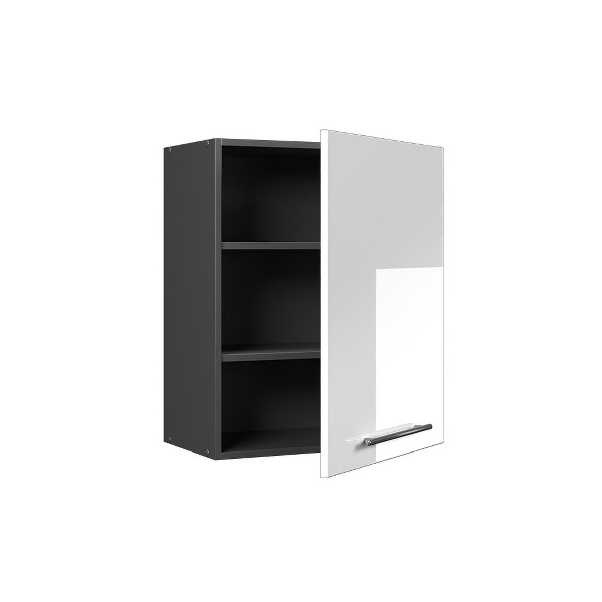 HÄNGESCHRANK Fame-Line, Weiß Hochglanz, 60 cm - Weiß Hochglanz/Anthrazit, Holzwerkstoff (60/72/34.1cm) - Vicco