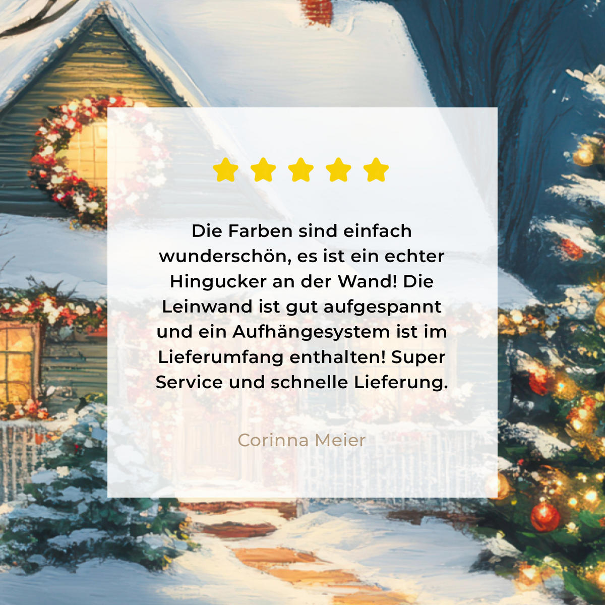 LEINWANDBILD Weihnachten - Weihnachtsbaum - Winter - Zuhause - Schnee Wandbilder 80x60 cm - Smaragdgrün, Textil (80/60cm) - MuchoWow