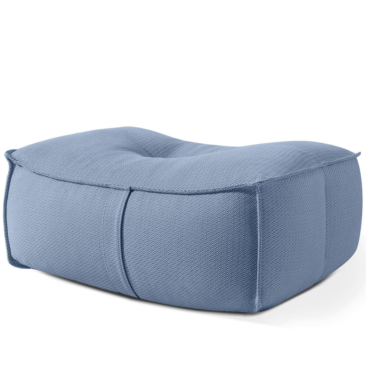 GARTENLOUNGE-HOCKER LOVIA Outdoof Pouf, Marineblau/Weiß - Dunkelblau, Textil (90/41/75cm) - KONSIMO®