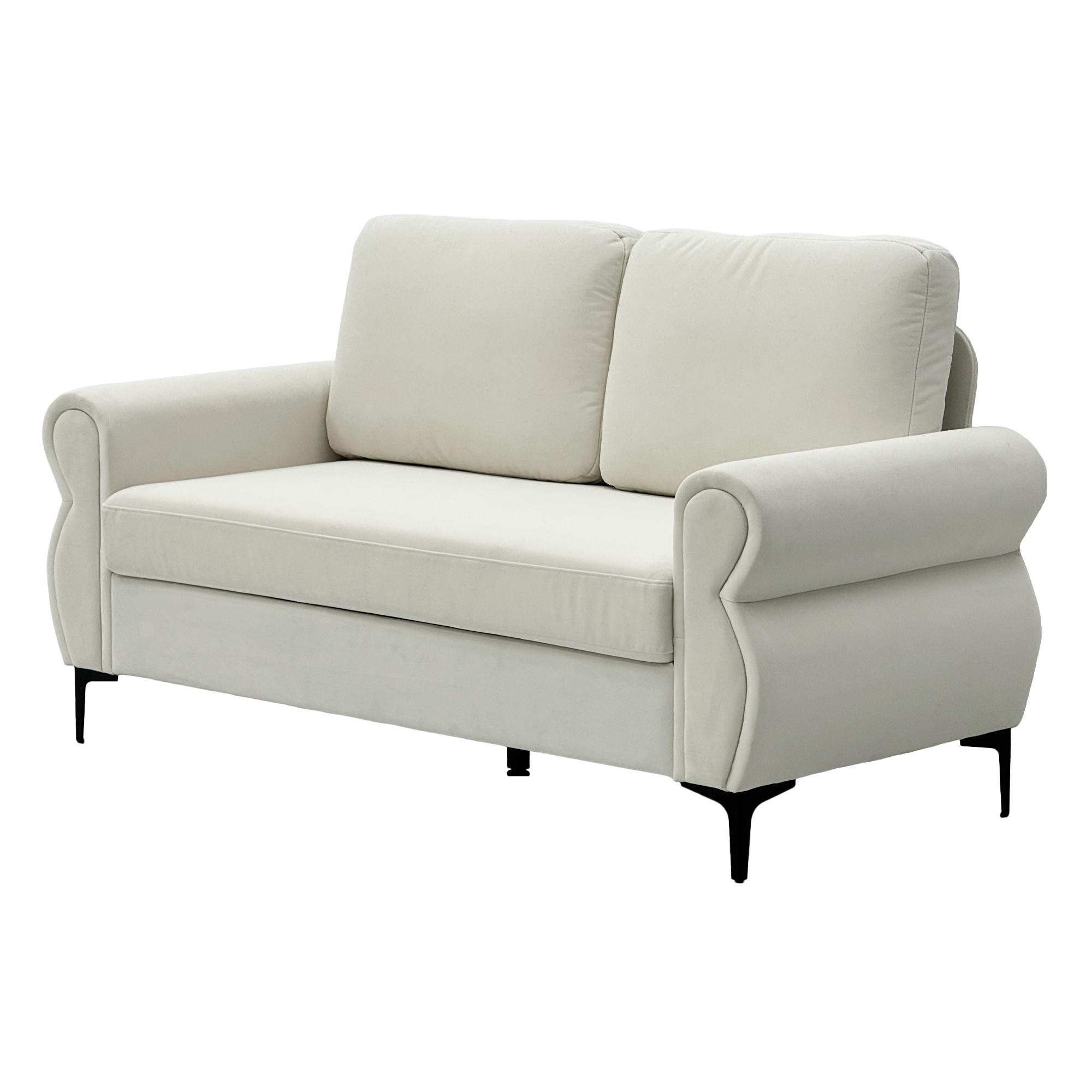 2-SITZER-SOFA DE-35060 mit Federkern Cremeweiß - Creme, Metall (81/92/173.5cm) - ComfortXL