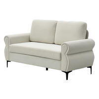 2-SITZER-SOFA DE-35060 mit Federkern Cremeweiß - Creme, Metall (81/92/173.5cm) - ComfortXL