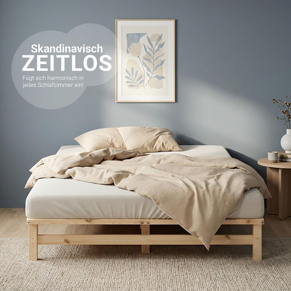 HOLZBETT Palettenbett 140/200 cm natur - Braun, Holz (140/200cm) - Homestyle4u