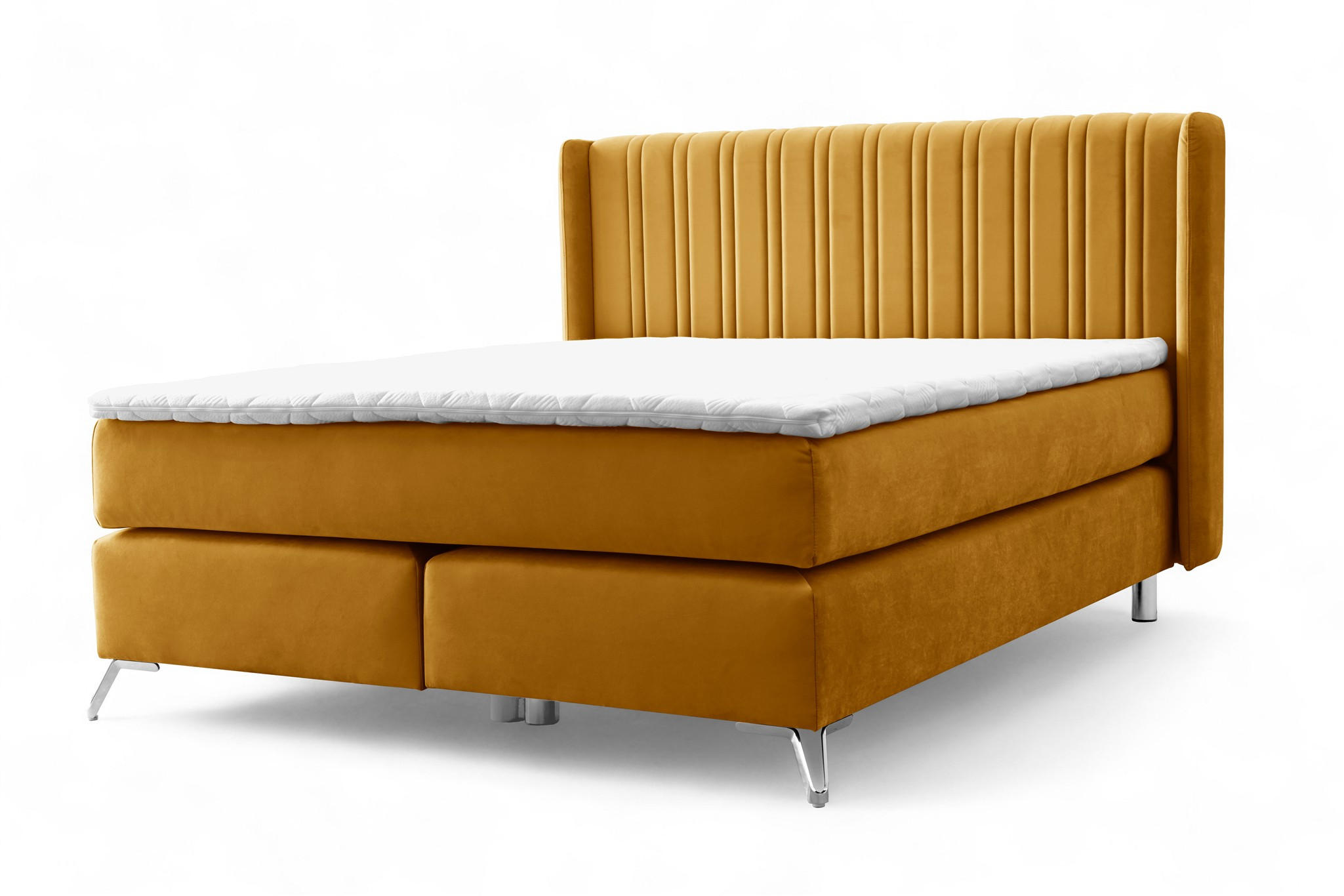 BOXSPRINGBETT Agnus - Gelb, Holzwerkstoff/Textil (200/200cm) - Fun Möbel