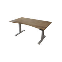 SCHREIBTISCH 150/80 elektrisch höhenverstellbar aus Wildeiche ergonomisch - Silber - Weiß/Braun, Holz (80/150/72.5cm) - MeinMassivholz