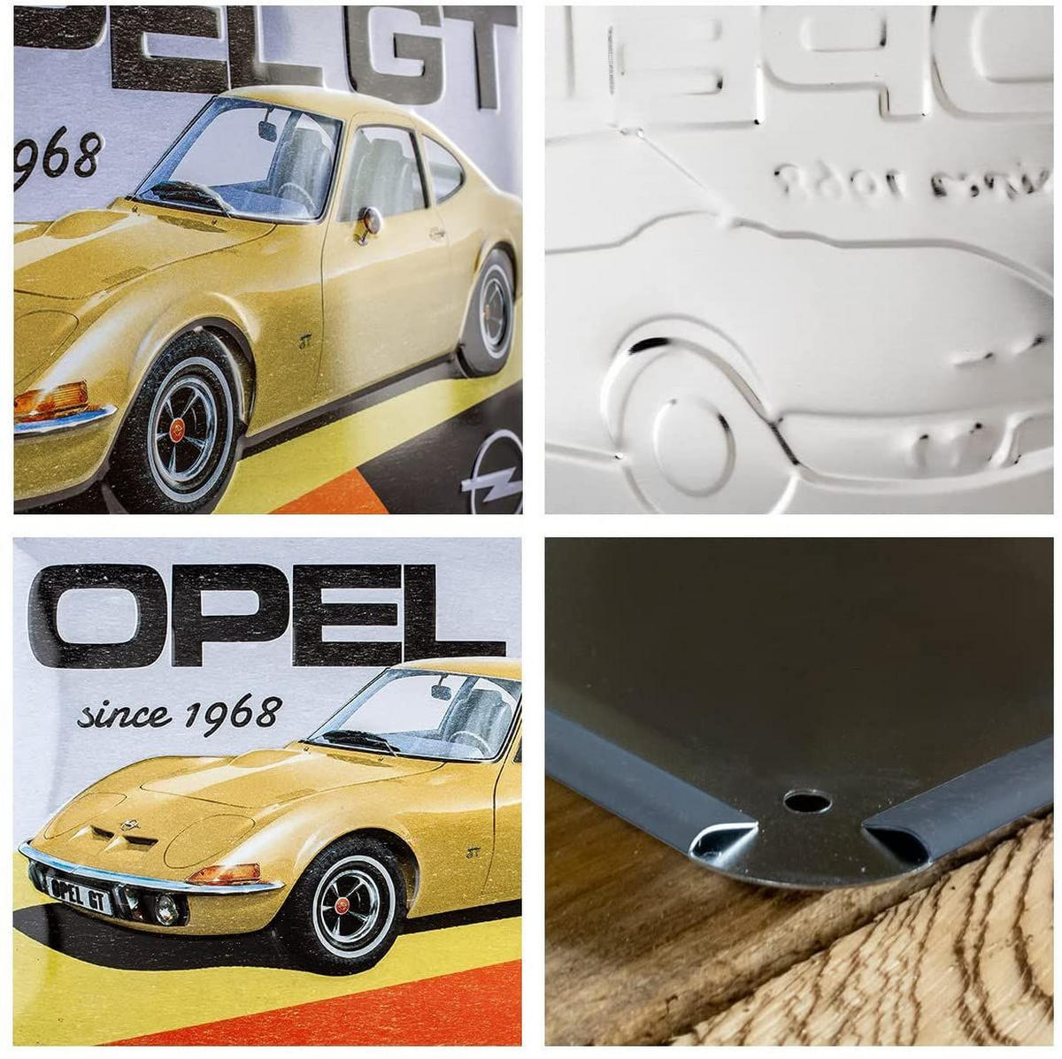 BLECHSCHILD 20/30 cm Opel GT since 1968 - Multicolor, Metall (30/20/0.2cm) - Nostalgic-Art
