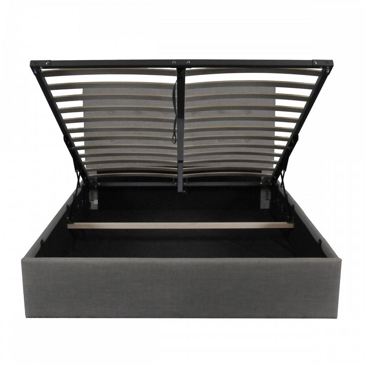 BETTKASTEN PARMA / Bettkasten 140x190 - Dunkelgrau - Grau, Holzwerkstoff (140/190cm) - Weber Industries