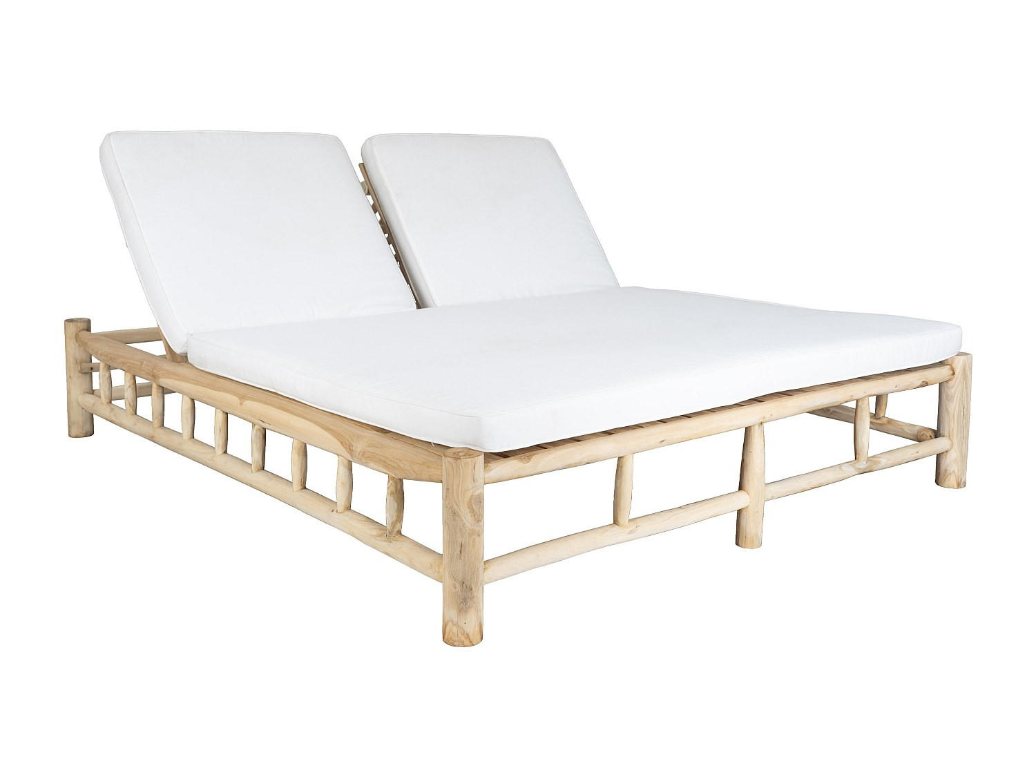 SONNENLIEGE - 215 cm x 180 cm - Holz, Platte - Naturfarben Hell TULUM - Naturfarben, Holz (215/46/180cm) - Vente-Unique
