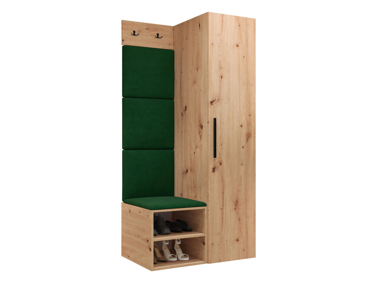 GARDEROBEN-SET Medi III - Schwarz/Eiche Artisan, Holzwerkstoff/Kunststoff (40/191/50cm) - MIRJAN24