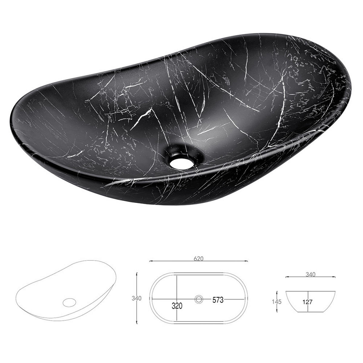 WASCHTISCH Xanten-56 - Braun, Holzwerkstoff (101/75/47cm) - Lomado