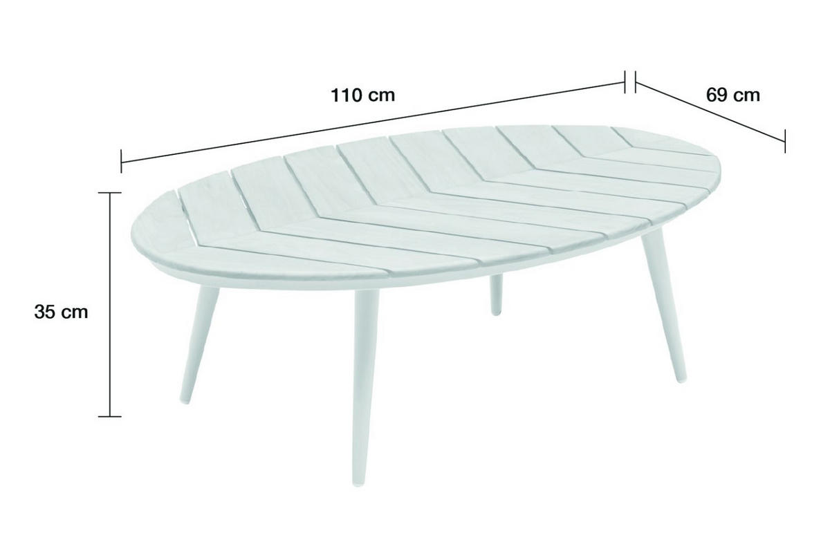LOUNGETISCH Madison 110x69x35 cm, Anthrazit, Teakholz - Anthrazit, Holz (110/69/35cm) - dasmöbelwerk