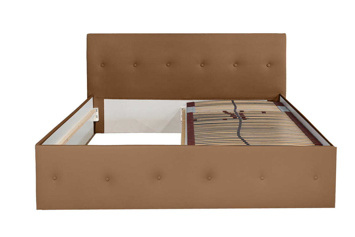 POLSTERBETT Atalanta Braun 140 x 200 x 40 cm Ohne Matratze und Lattenrost - Braun, Holz (140/200cm) - Halmon Schlafkomfort Betten 