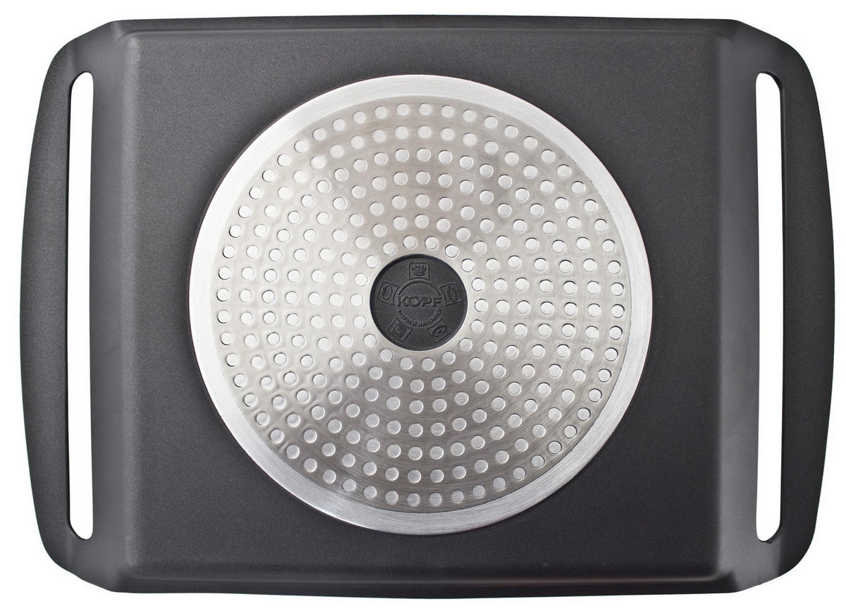 GRILLPLATTE Marra, Aluguss, Induktion, Antihaftbeschichtung, 26 x 23 cm - Schwarz, Metall (26/39/3cm) - KOPF