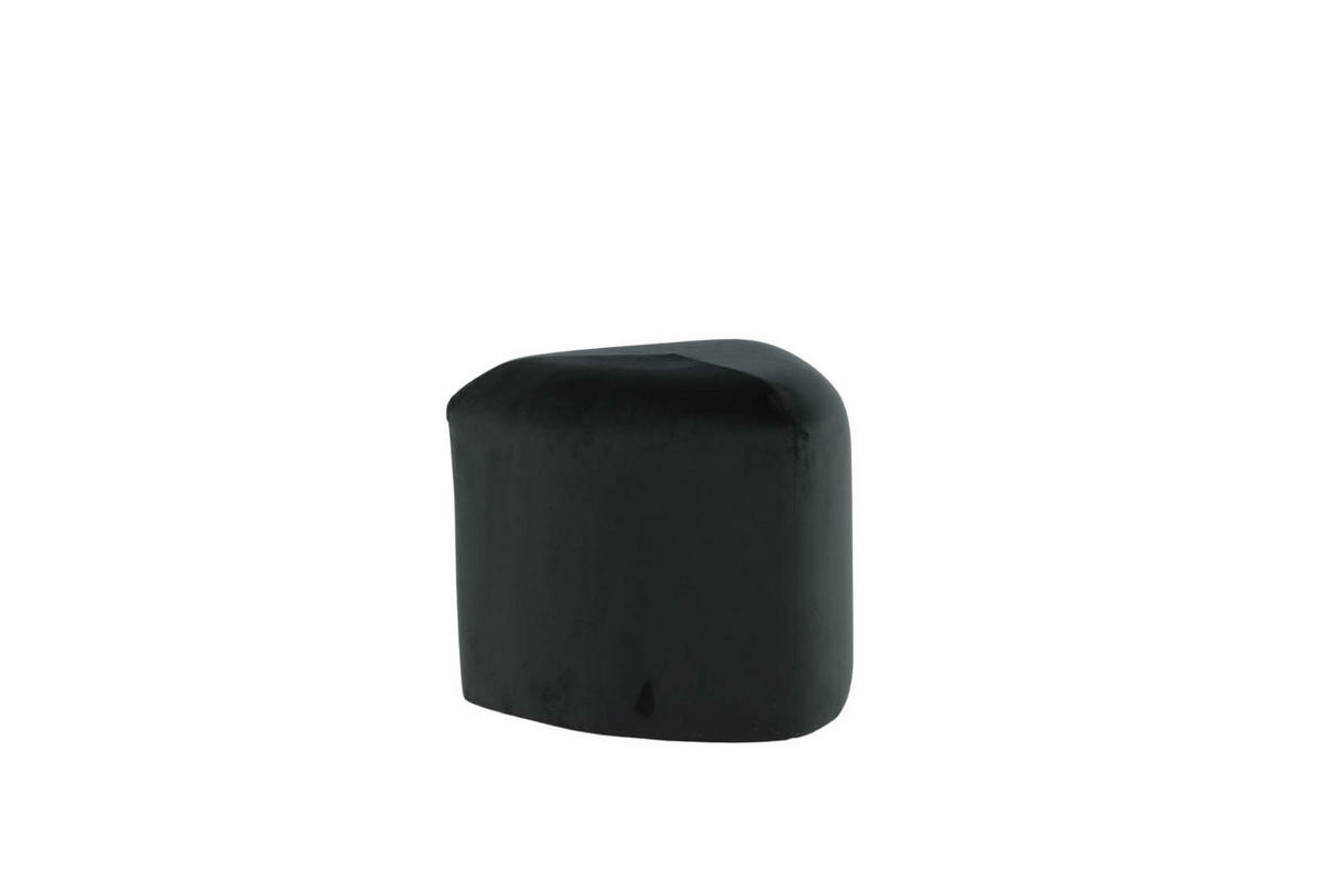 POUF Velour schwarz - Schwarz, Holzwerkstoff (46/41/46cm) - ebuy24