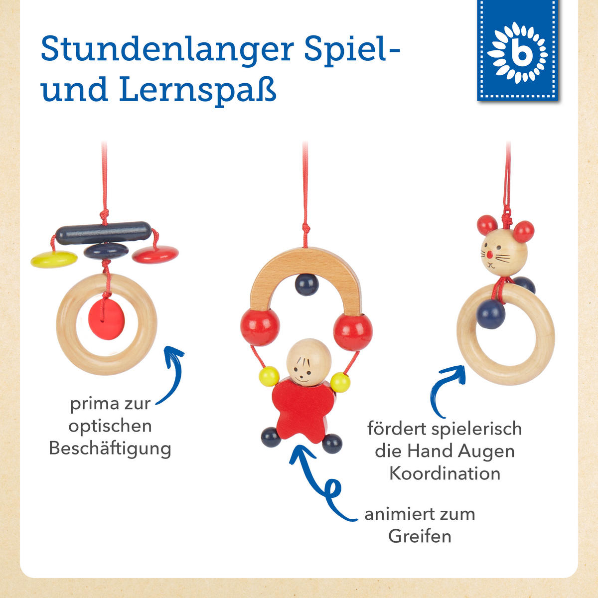 SPIELBOGEN aus Holz - Rot, Holz (64/54cm) - Bieco Spielwaren