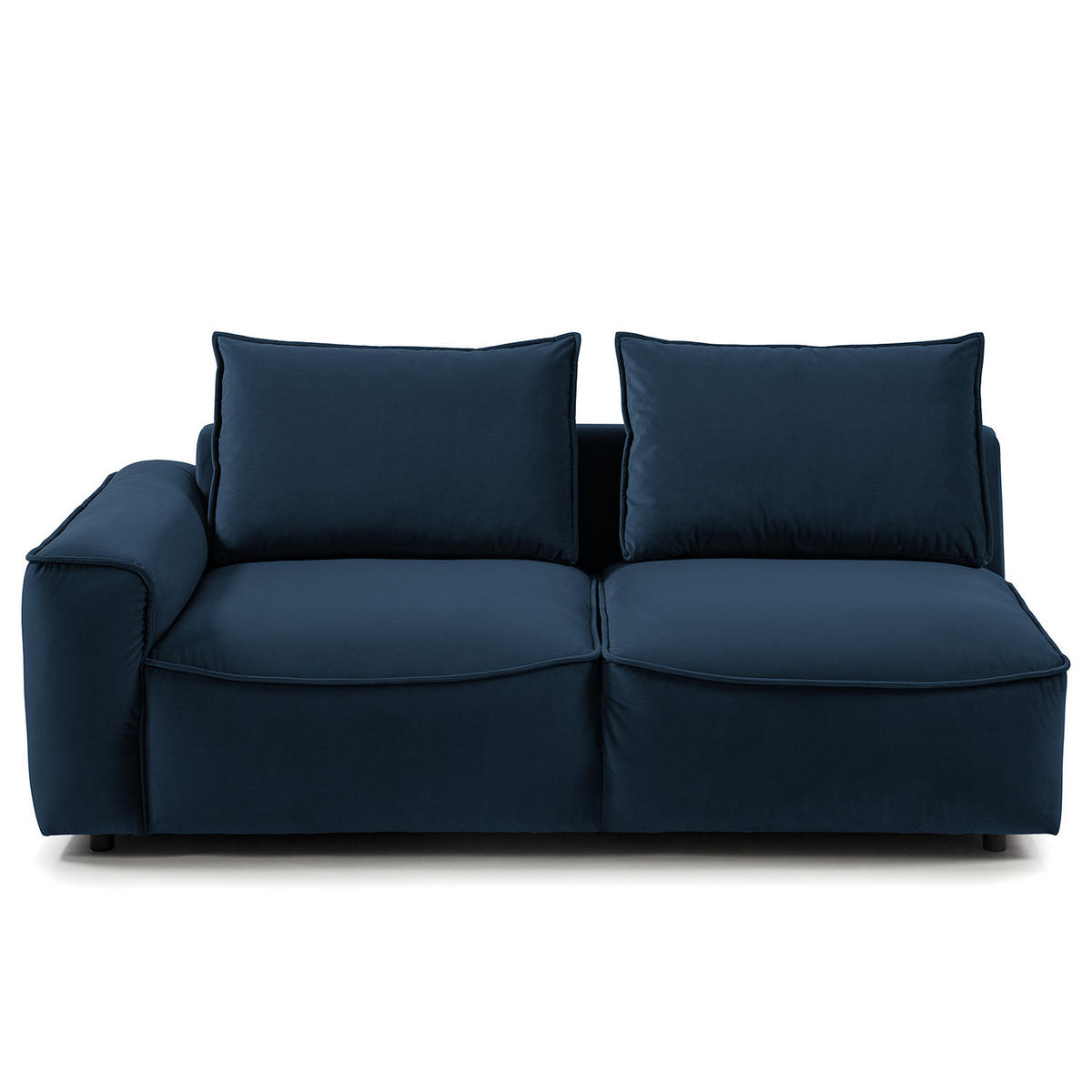 2,5-SITZER SOFA - modular - Schwarz/Dunkelblau, Holz/Kunststoff (189/80/99cm) - home24