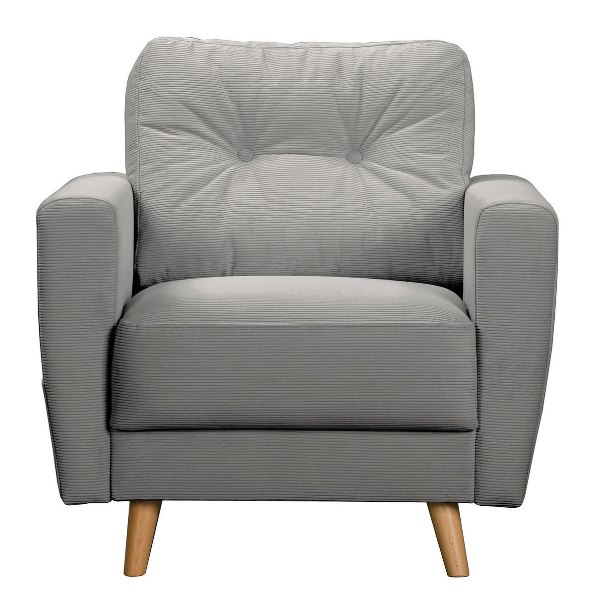 SESSEL - Braun/Grau, Holz/Textil (80/90/87cm) - home24