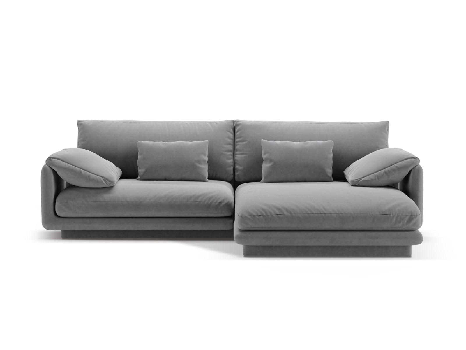 ECKSOFA rechts Torino aus Samt hellgrau 4 Sitzplätze - Hellgrau, Textil (170/250cm) - Micadoni