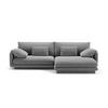 ECKSOFA rechts Torino aus Samt hellgrau 4 Sitzplätze - Hellgrau, Textil (170/250cm) - Micadoni