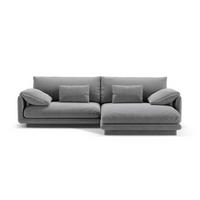 ECKSOFA rechts Torino aus Samt hellgrau 4 Sitzplätze - Hellgrau, Textil (170/250cm) - Micadoni
